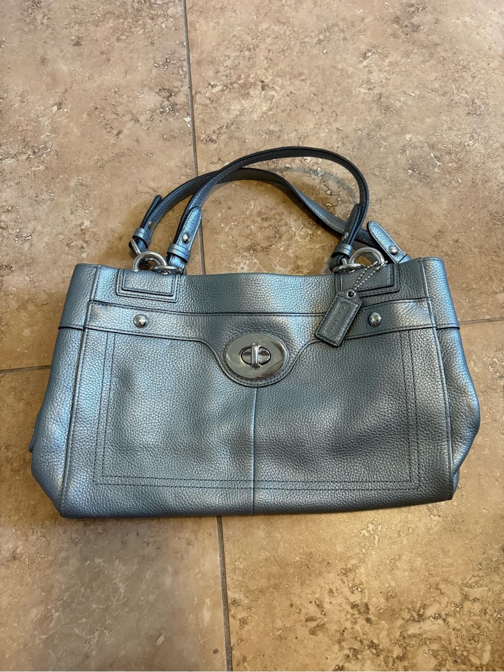 Coach Women's Silver Shoulder Bag