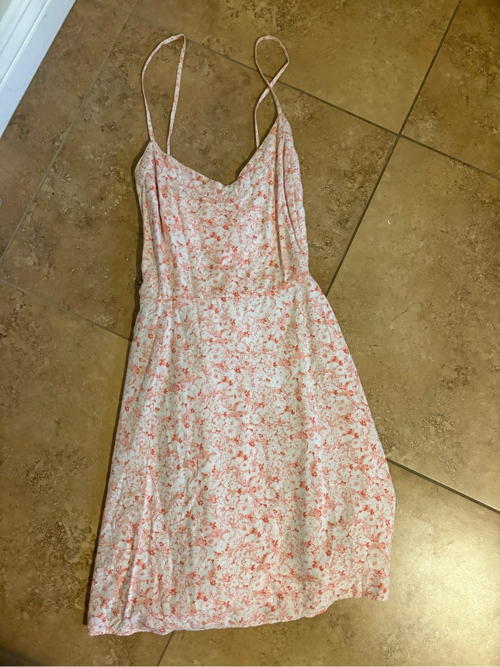 GAP Pink Floral Spaghetti-Strap Mini Dress