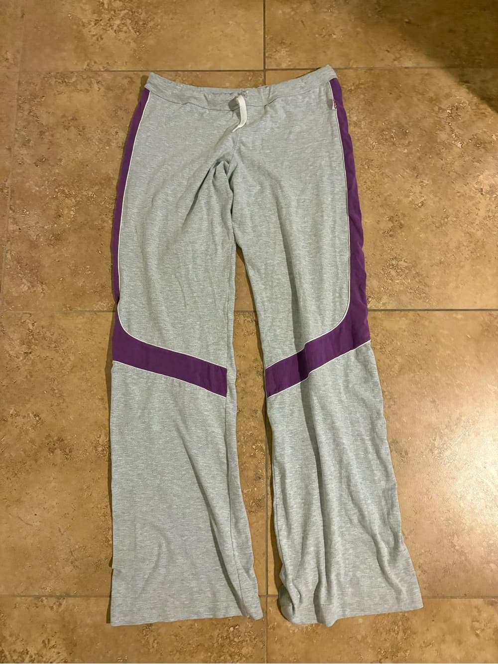 Gray Lounge Pants with Purple Side Panels