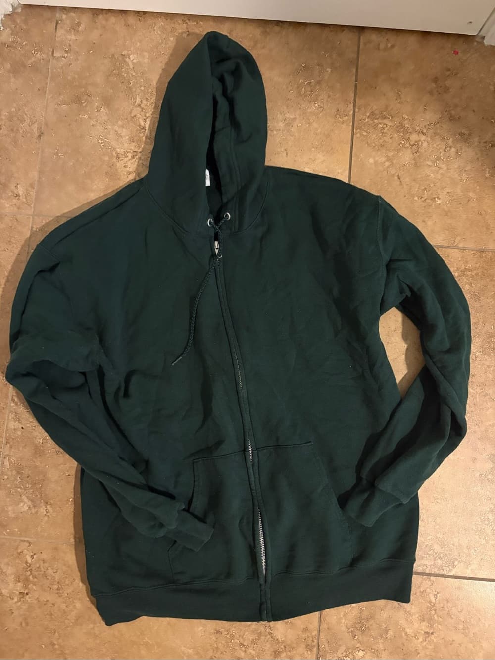 Dark Green Full-Zip Hoodie Sweatshirt