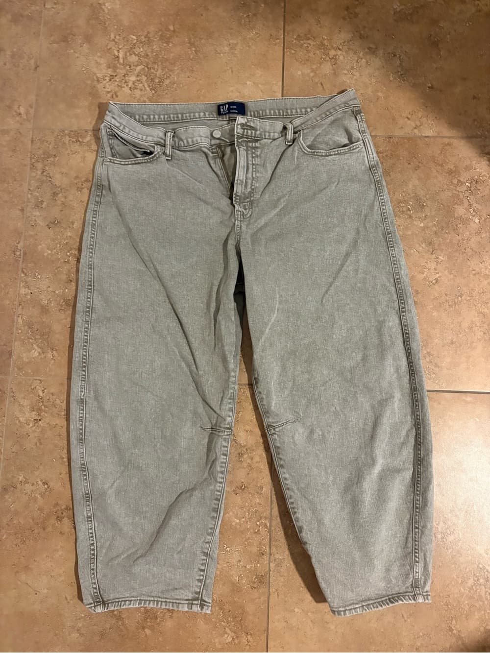 GAP Gray Denim Barrel Jeans