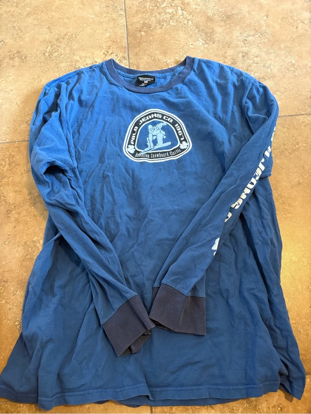 Polo by Ralph Lauren Blue Long-Sleeve Graphic Tee