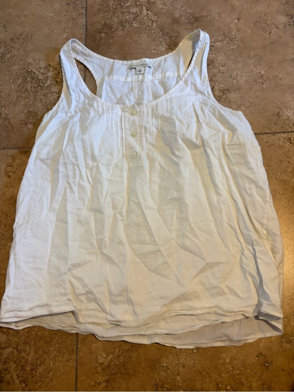Banana Republic White Button-Front Cotton Tank