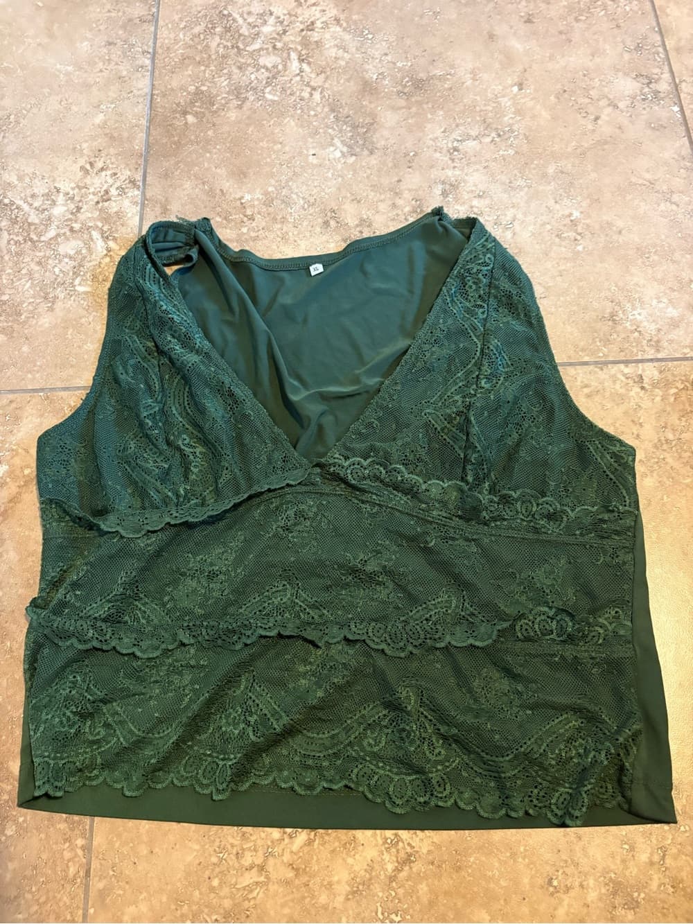 Deep Green Lace Bralette Top