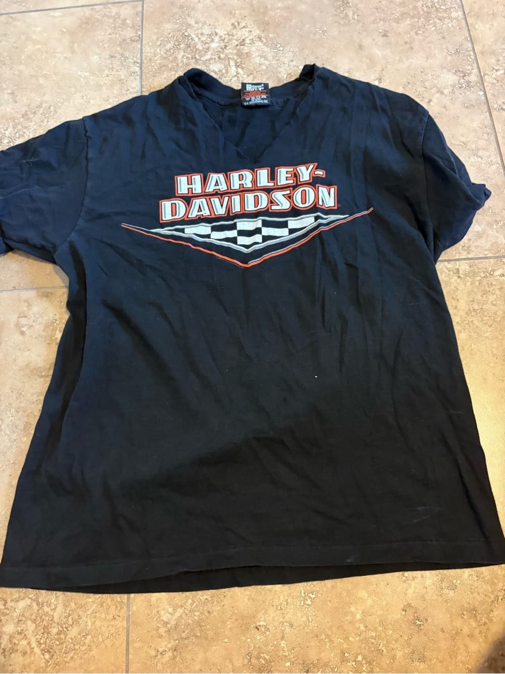 Harley-Davidson Black Short Sleeve Tee with Red & White Logo