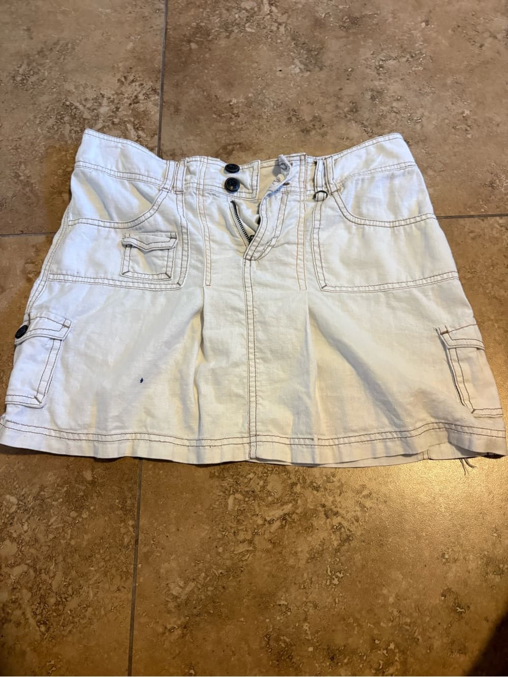 Sonoma Cream Cargo Mini Skirt with Utility Pockets