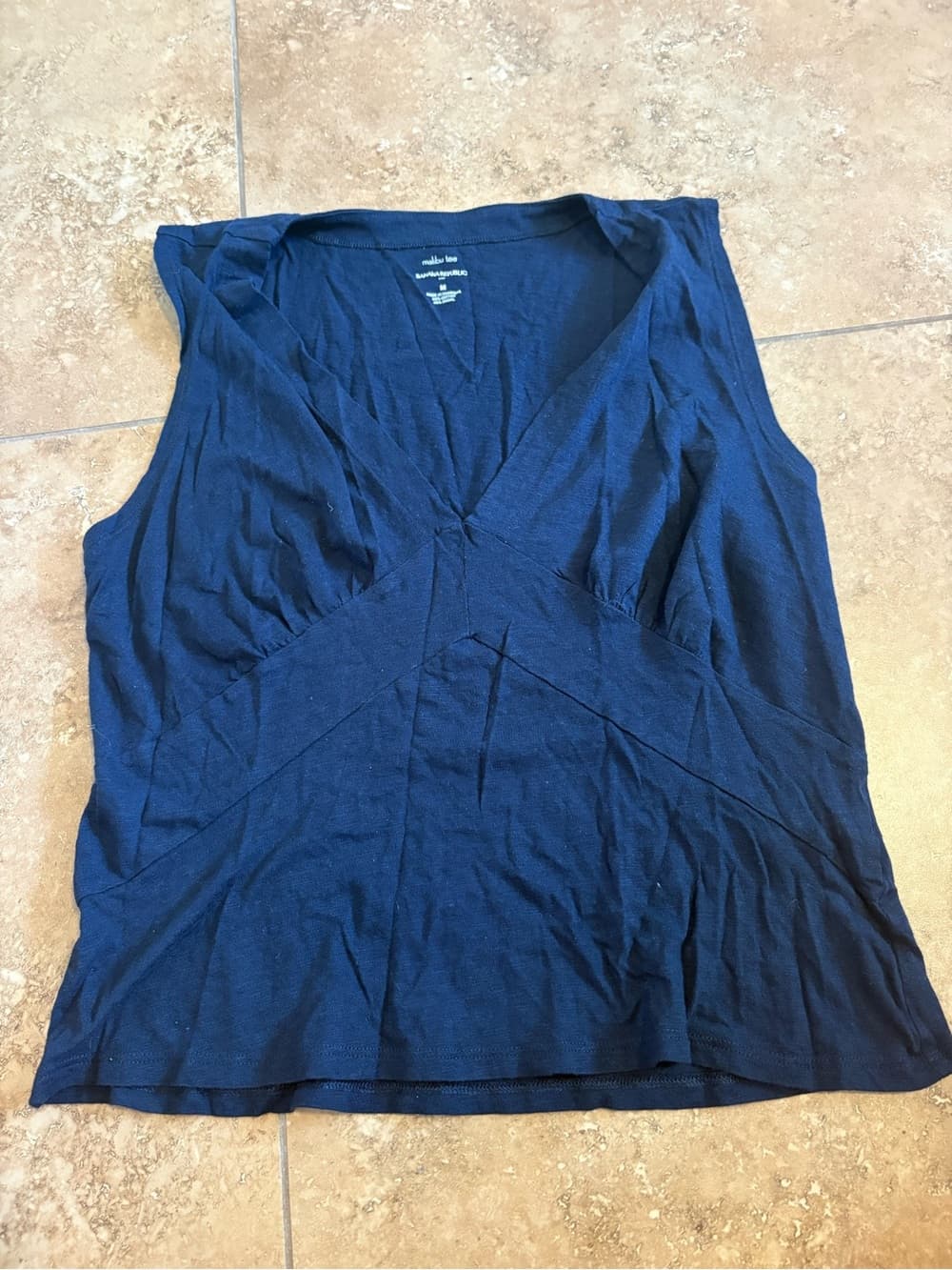 Banana Republic Navy Sleeveless V-Neck Tank