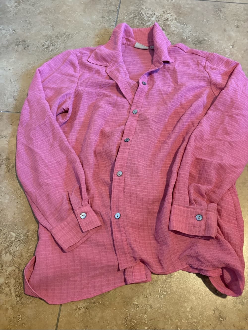 LOGO by Lori Goldstein Pink Button-Down Shirt