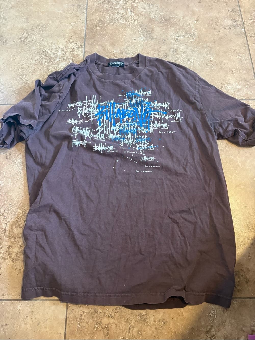 Billabong Short Sleeve Tee - Charcoal with Blue Graphic