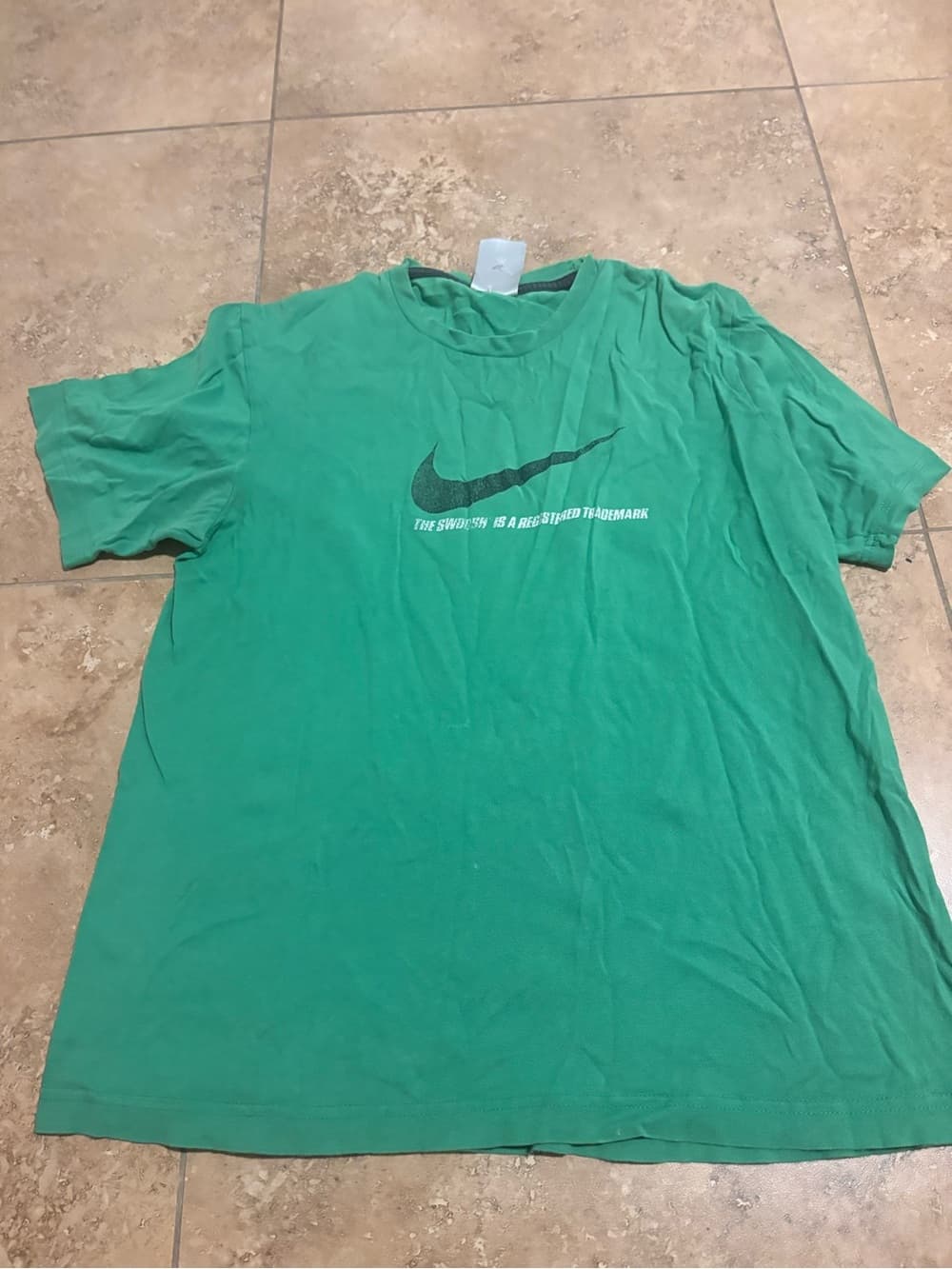 Nike Green Short-Sleeve Tee with Black Swoosh