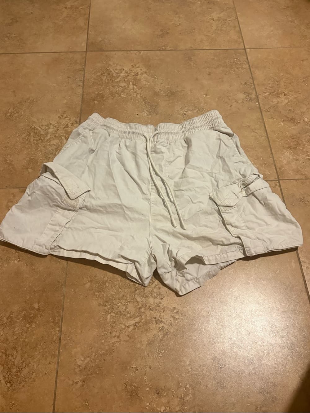 Universal Standard White Cargo Shorts