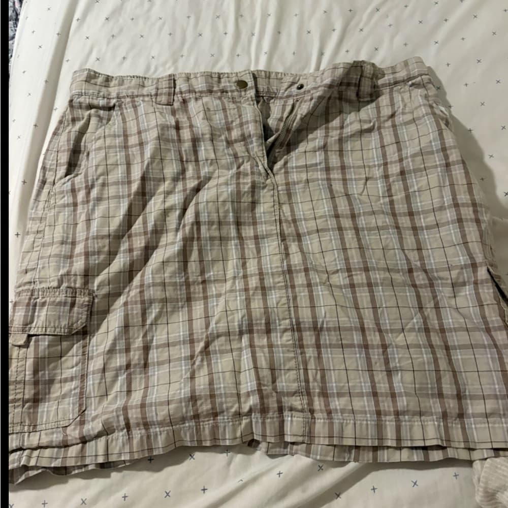 Plaid Cargo Skirt