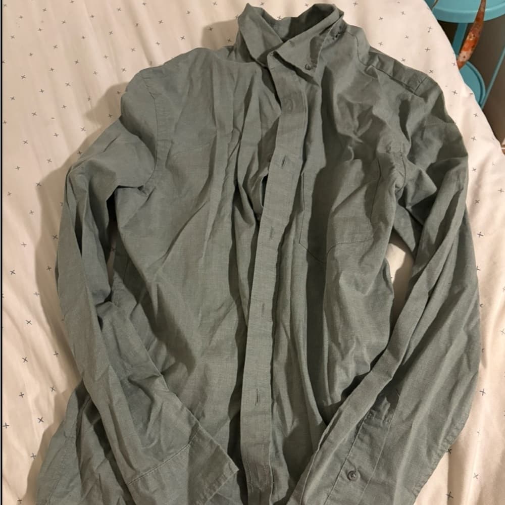 Green Button Up