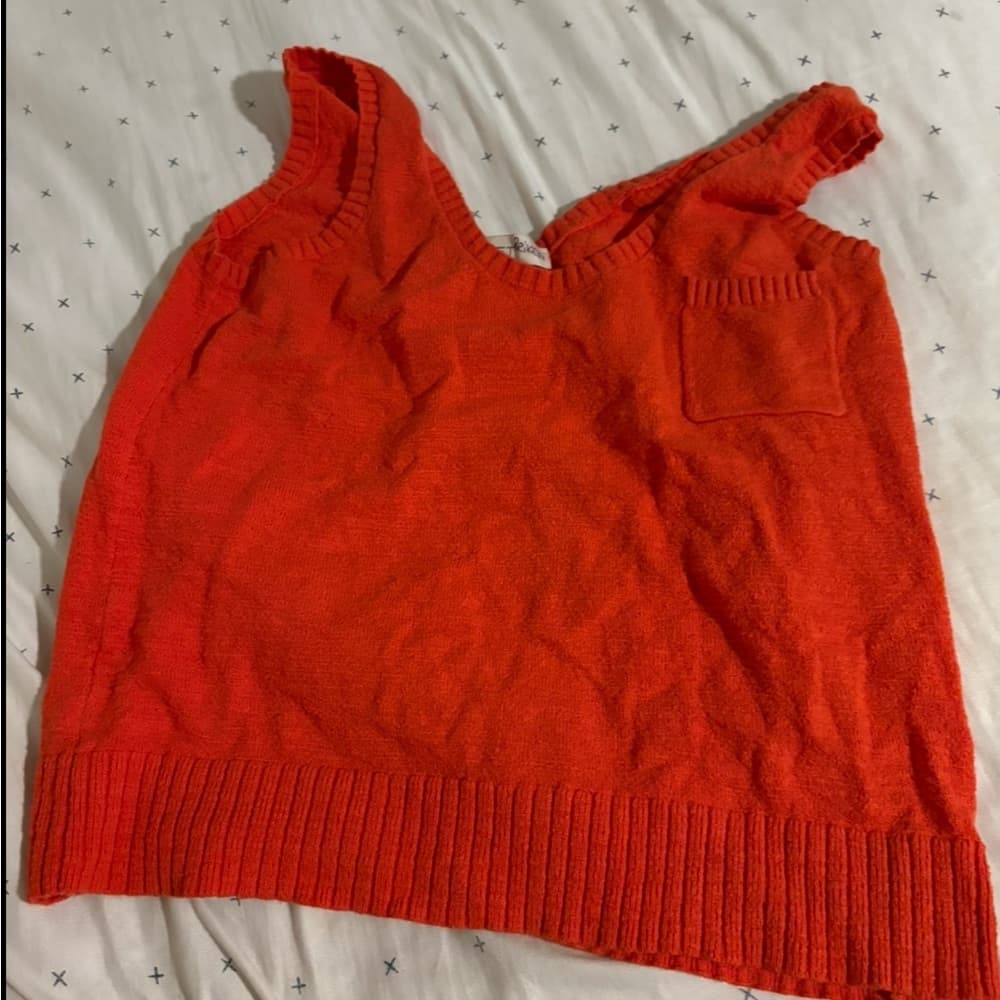LOFT Bright Orange Knit Top
