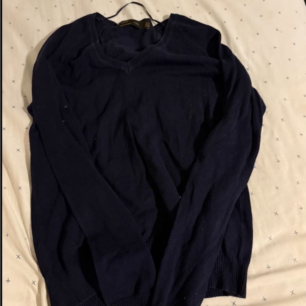 Navy V-Neck Sweater