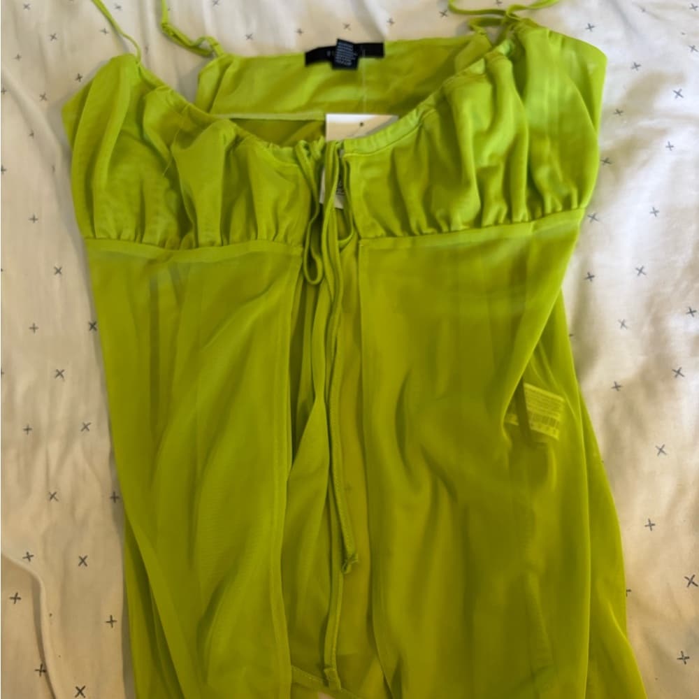 Forever 21 Lime Babydoll sheer Top