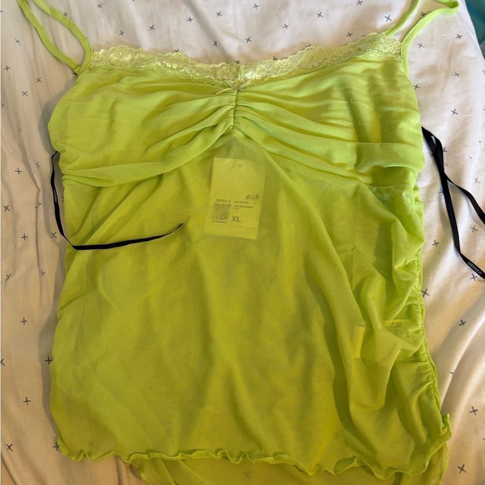 Lime Green Sheer Women's Top
