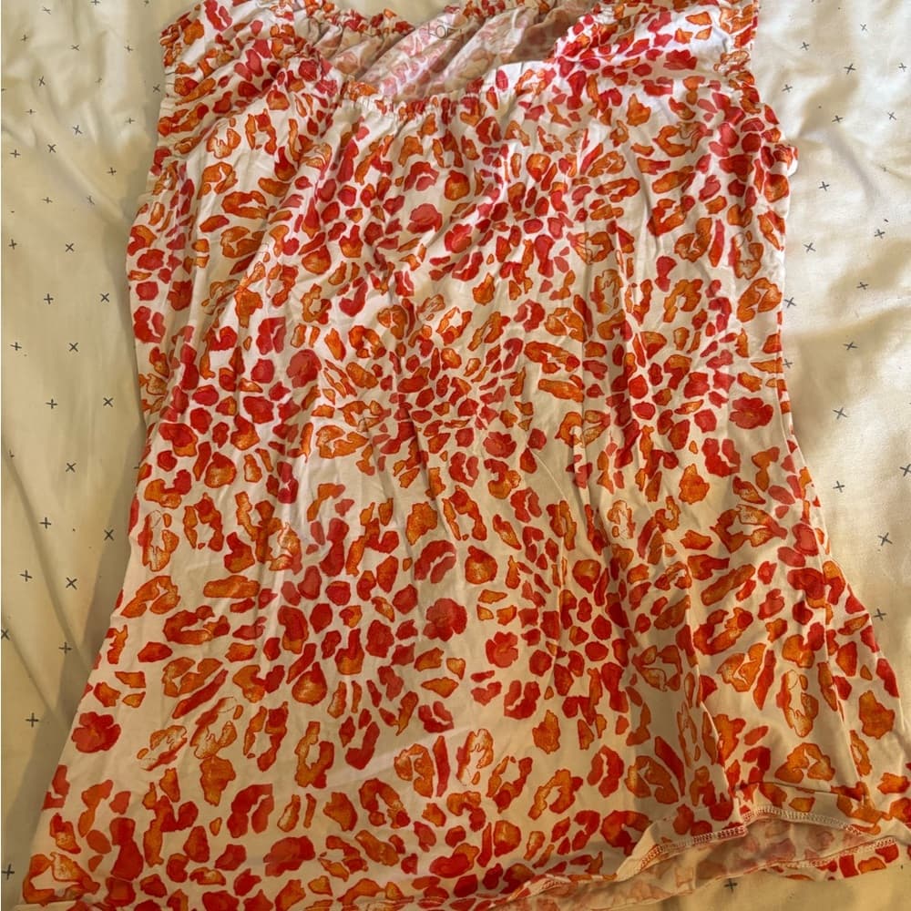 LOFT Red and Orange Patterned Fabric
