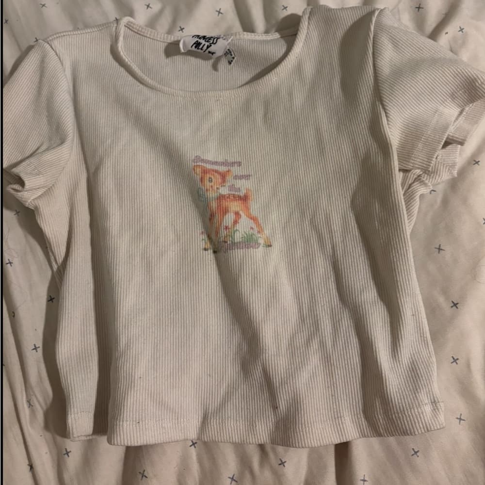 Princess Polly cropped tee with Deer Print