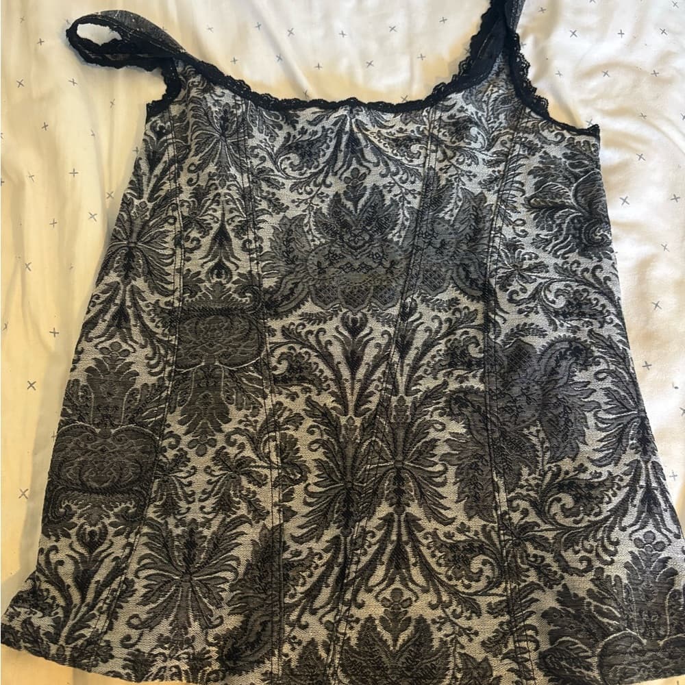 White House Black Market Black Lace Top