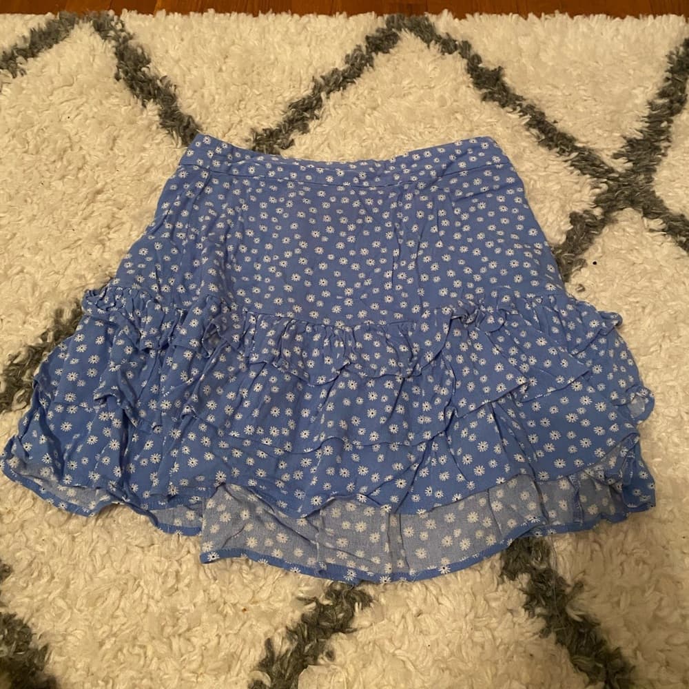 Blue floral skirt