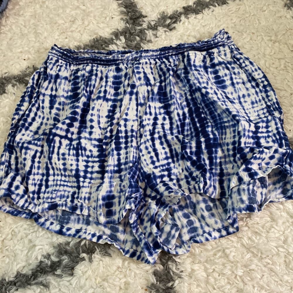 Blue tie dye shorts