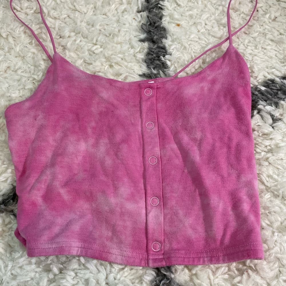 Pink tie dye tank top