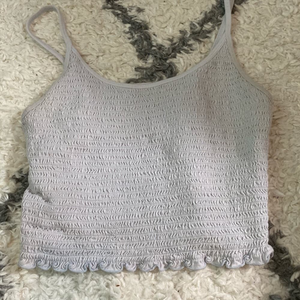 Blue ribbed tank top