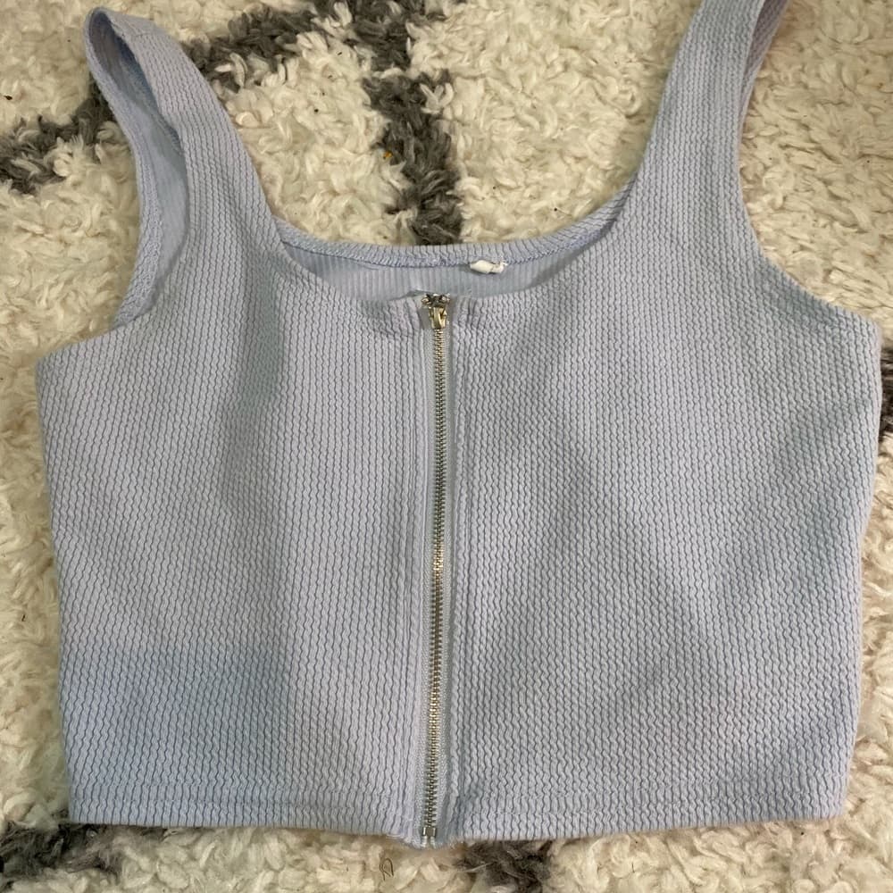 Blue zipper tank top