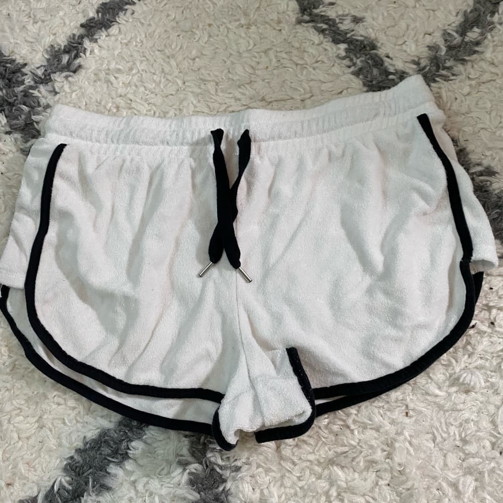 White sweat shorts