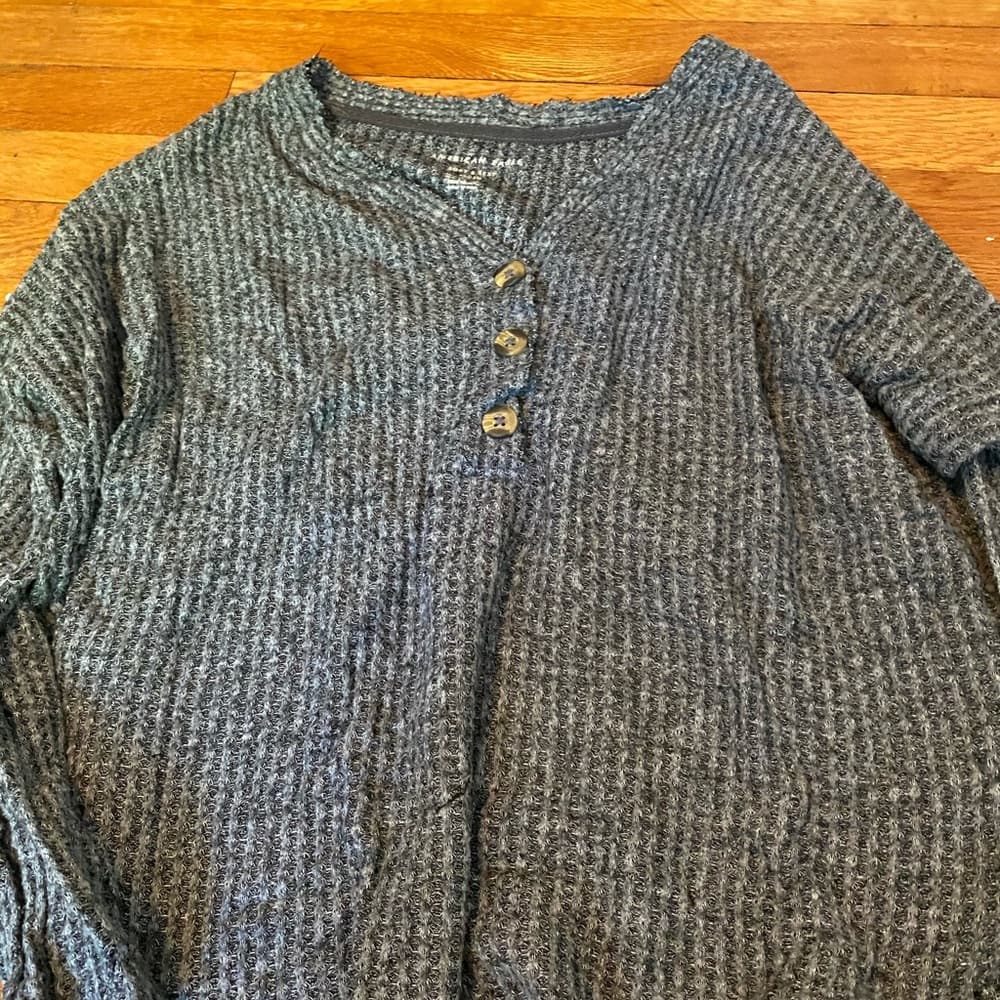Gray buttoned sweater