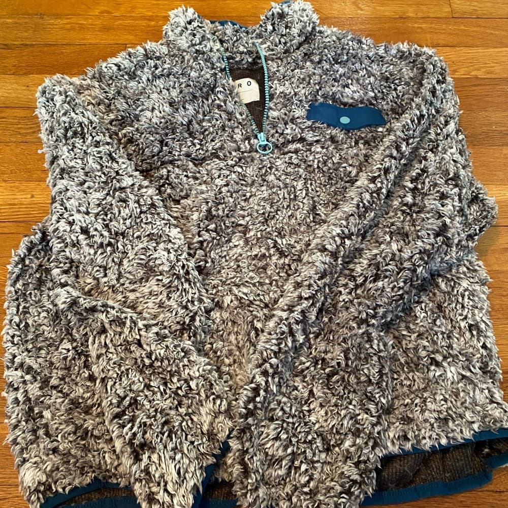 Gray furry sweatshirt