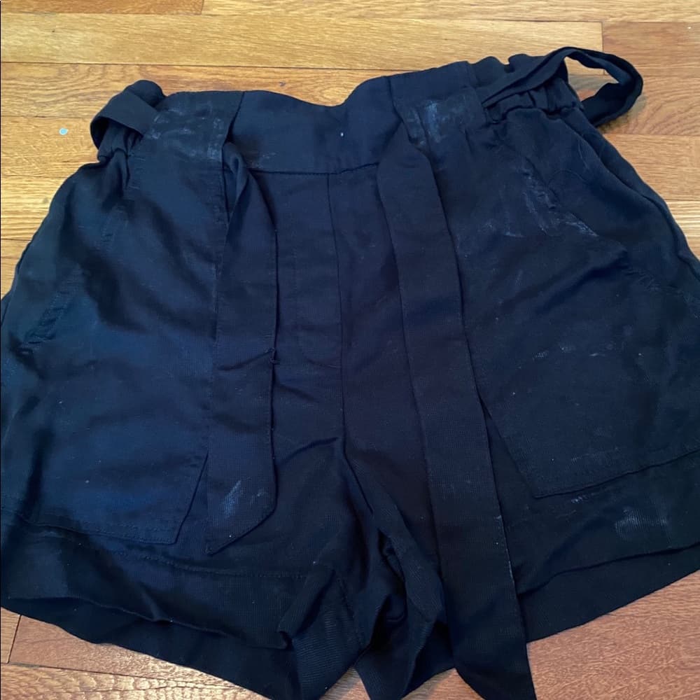 Black paperbag shorts