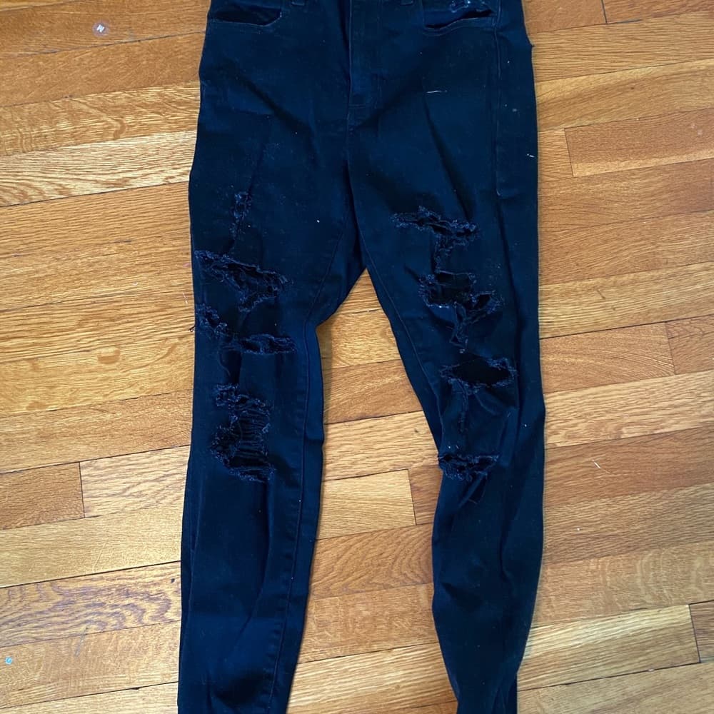 Black ripped jeans