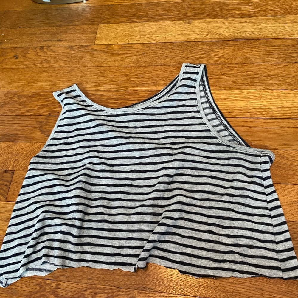 Cropped stripe tank top