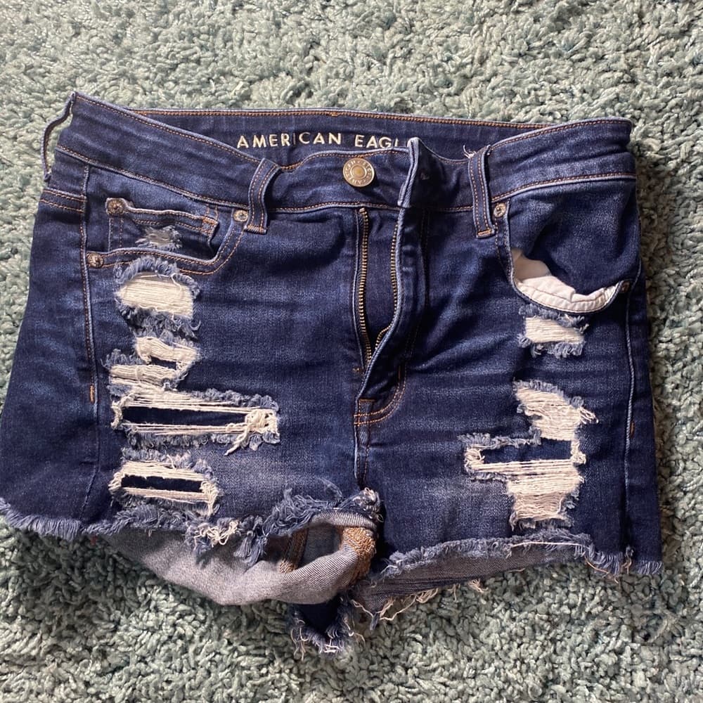 Ripped jean shorts