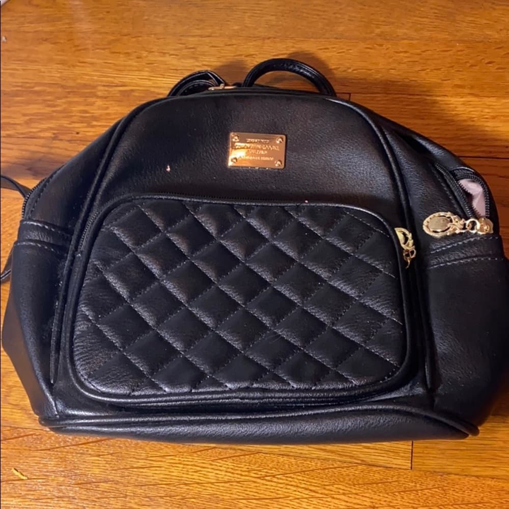 Black mini backpack
