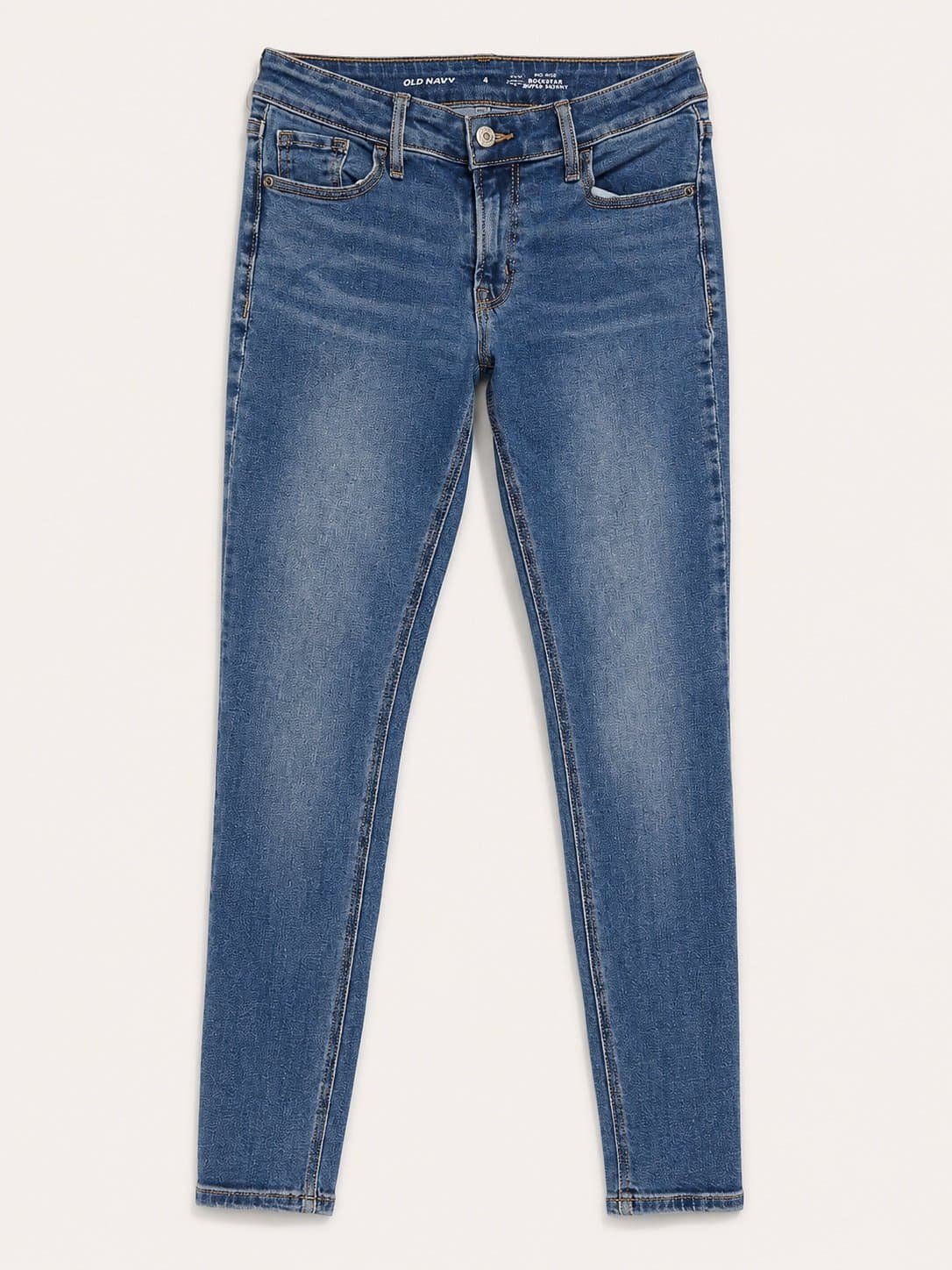 Old Navy Rockstar Super Skinny Jeans Women’s Size 4 Mid Rise Medium Wash Stretch