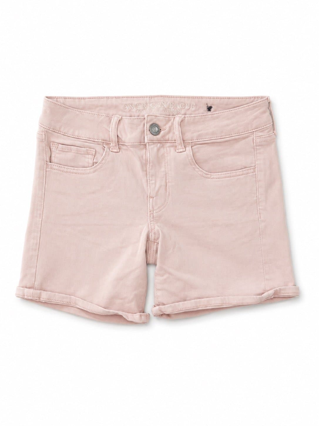 American Eagle Midi Stretch Twill Shorts Women’s Size 8 Blush Pink Mid Rise
