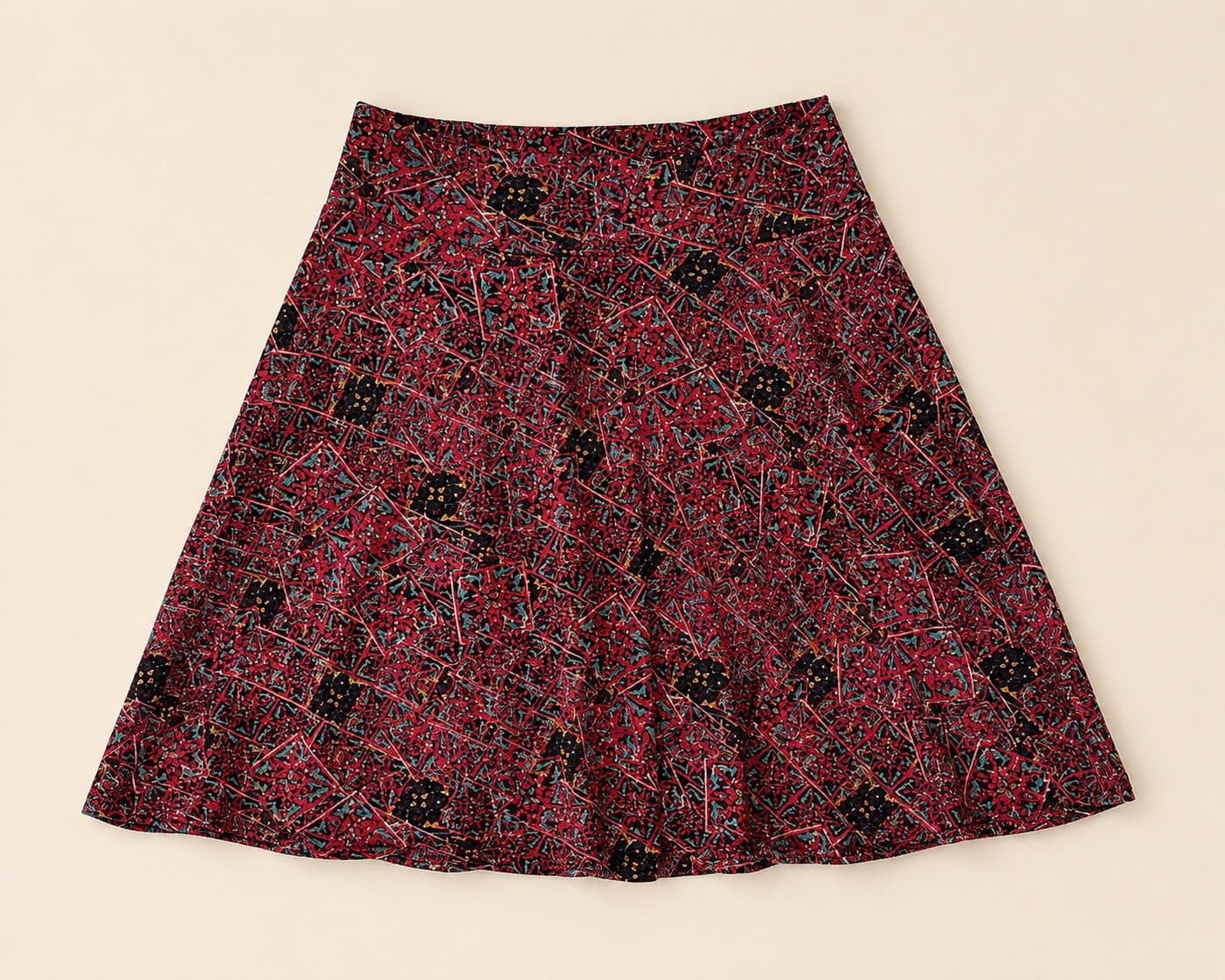 LuLaRoe Girls Size 10 A-Line Skirt Multicolor Geometric Print Pull-On