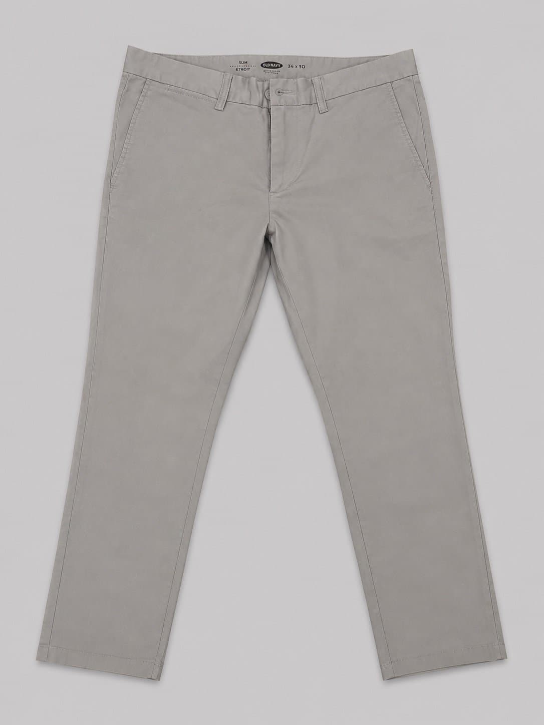 Old Navy Men’s Slim Fit Chino Pants Gray Size 34x30 Casual Flat Front Khakis
