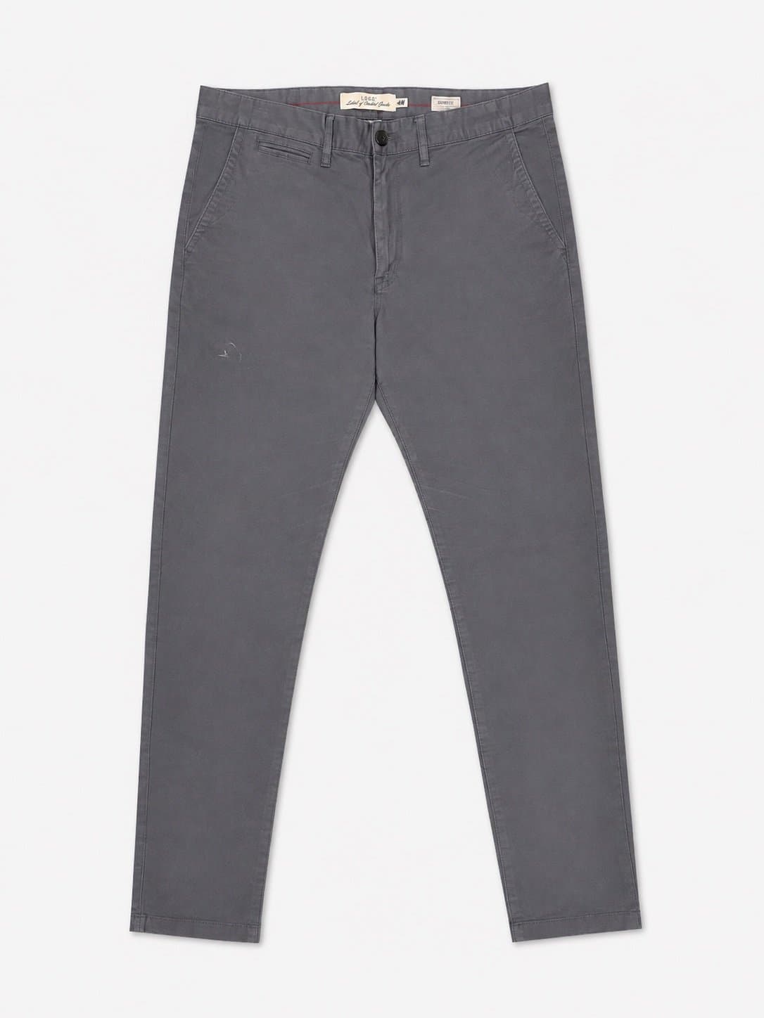 H&M L.O.G.G. Skinny Fit Chino Pants Gray Men’s Size 34 Cotton Stretch Casual
