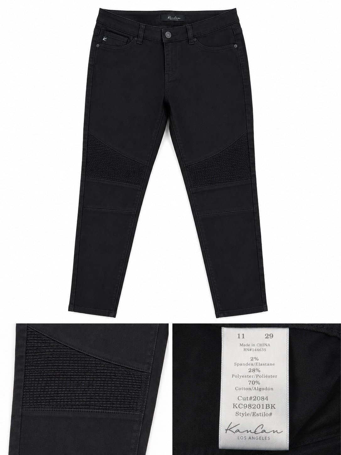 KanCan Black Moto Skinny Jeans – Women’s Size 11/29 Excellent pre-owned