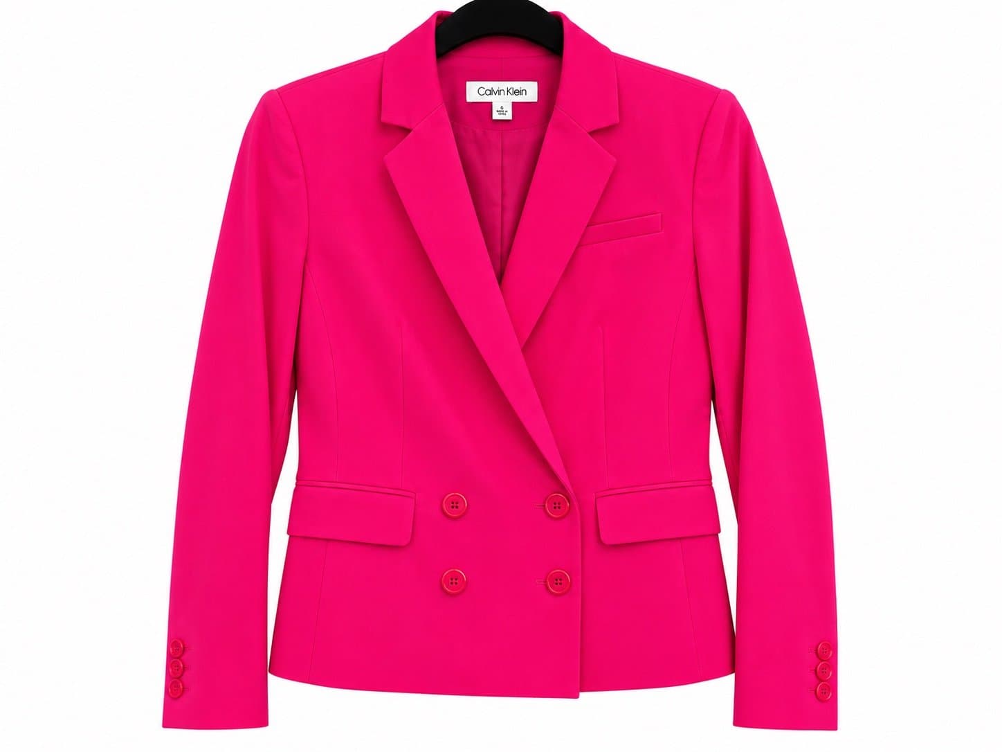 Calvin Klein Hot Pink Double-Breasted Blazer – Women’s Size 6