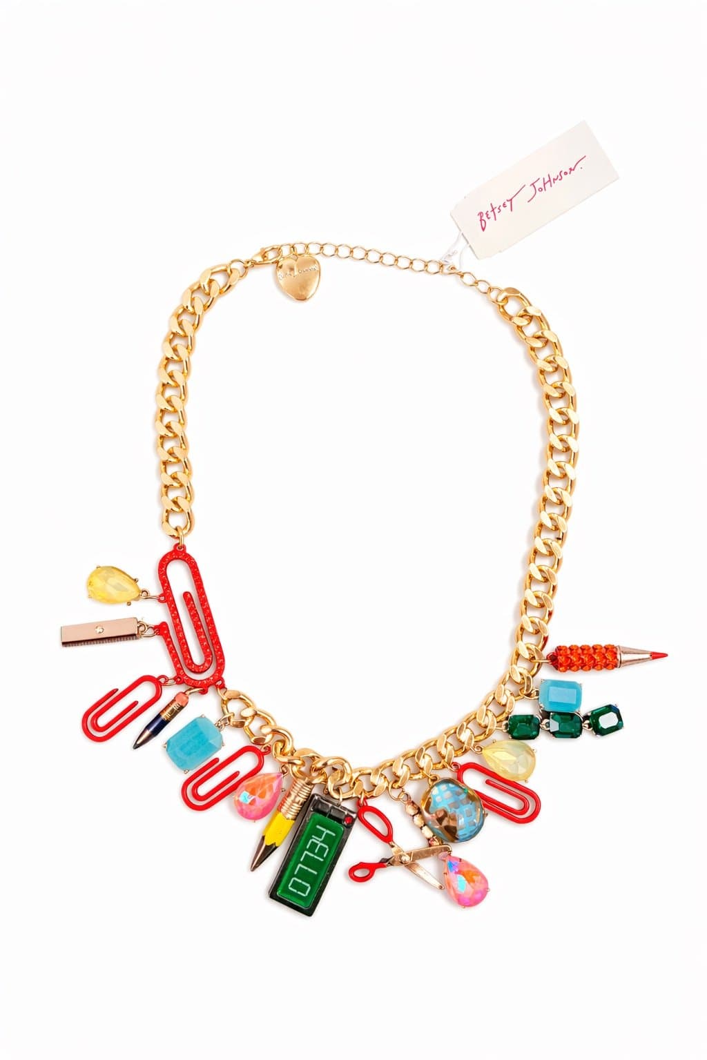 Betsey Johnson School Supplies Charm Necklace — NWT