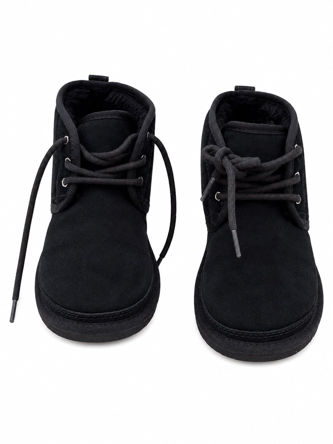 UGG Kids Neumel II Black Suede Chukka Boots Wool Lined Size 1 Youth 1017320K