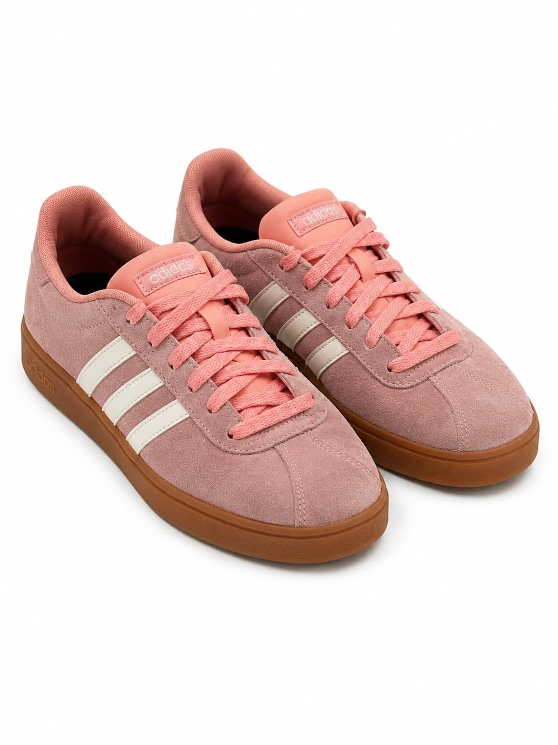 adidas Neo Courtset Pink Suede Sneakers Women’s Size 9 Gum Sole Casual Shoes