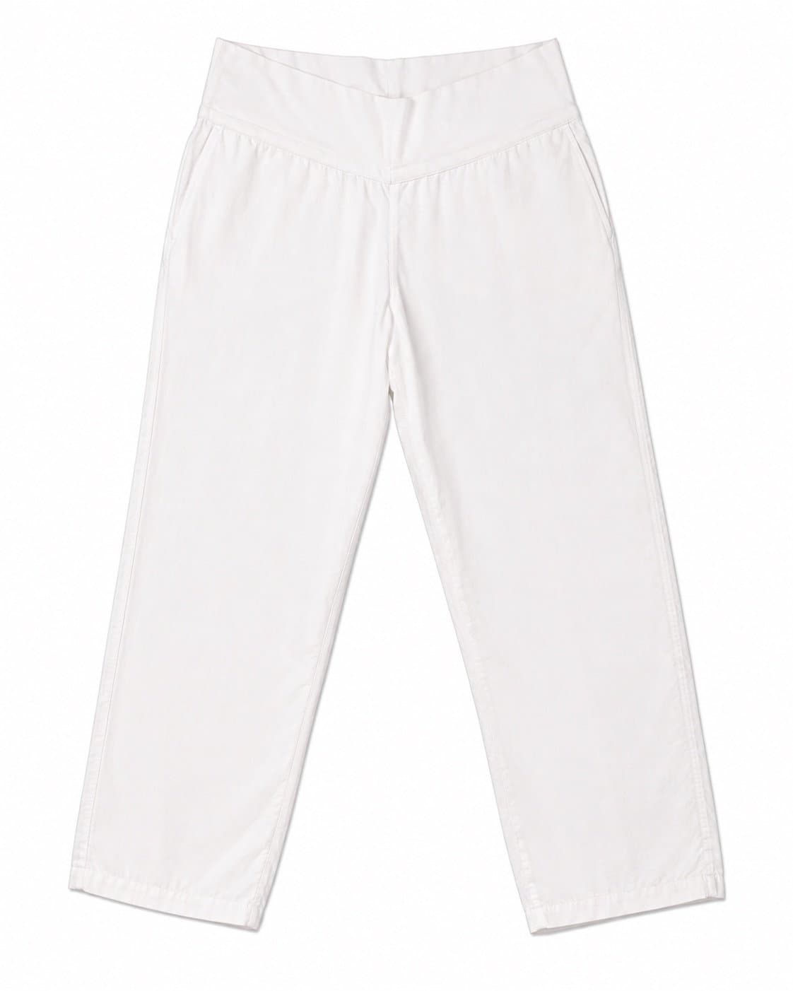 Old Navy Women’s White Linen Blend Cropped Pull-On Pants Size XL Lightweight