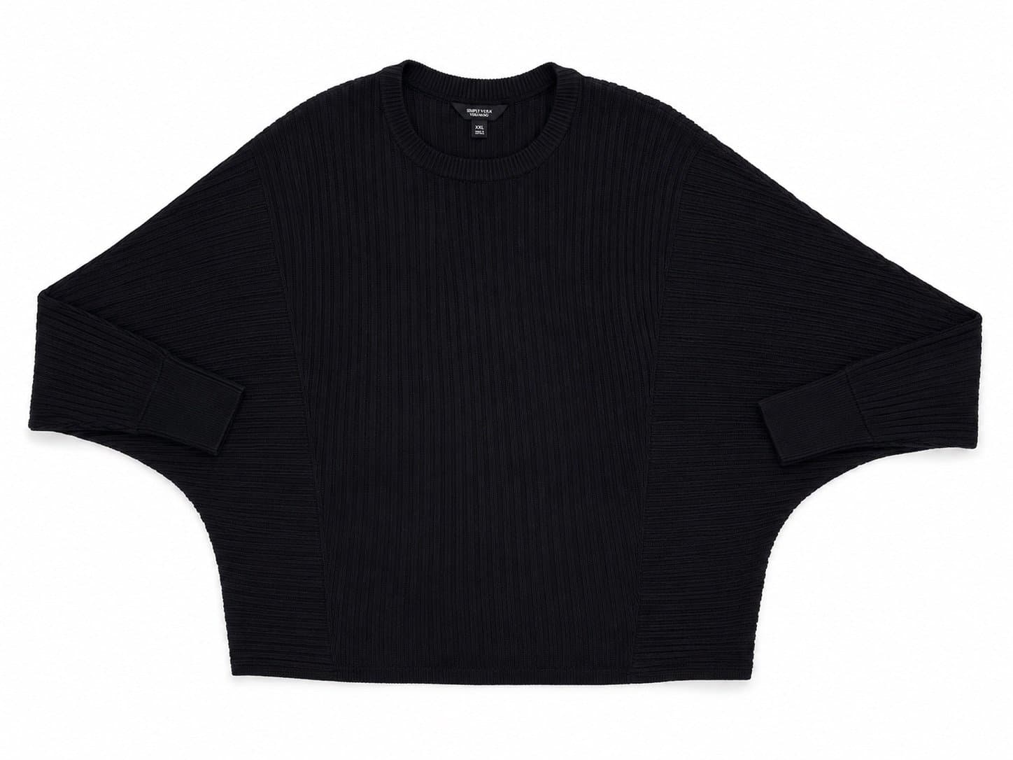 Simply Vera Vera Wang Black Ribbed Dolman Sleeve Sweater Women’s XXL