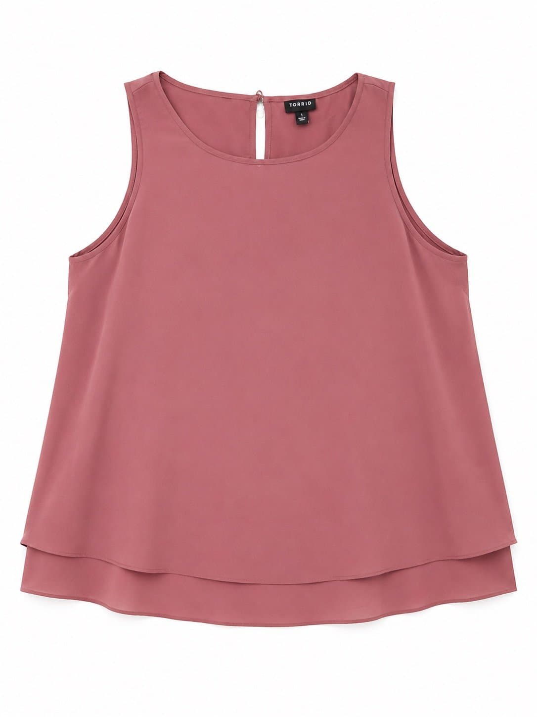 Torrid Sleeveless Layered Chiffon Blouse – Dusty Mauve – Size 1 (1X) Beautiful